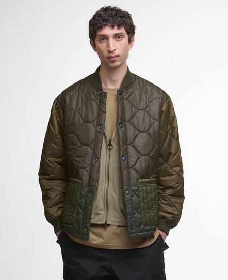 Cording Quilted Jacket Army Green