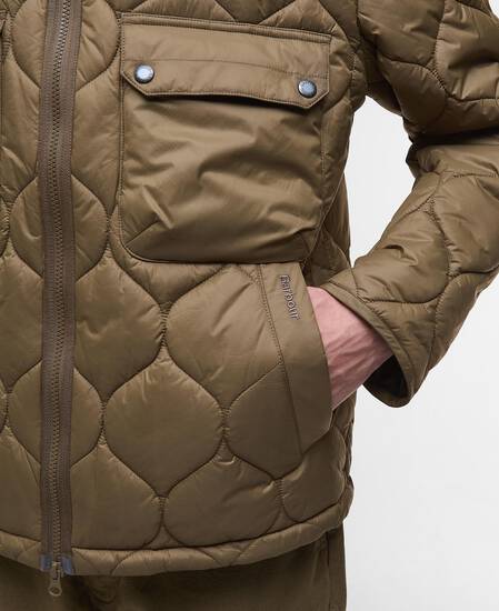 Re-Engineered Hooded Spey Quilted Jacket Beech