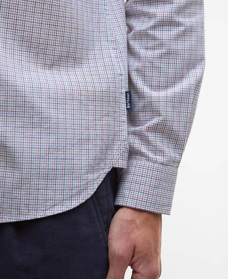 Carlton Tattersall Tailored Long-Sleeved Shirt Navy