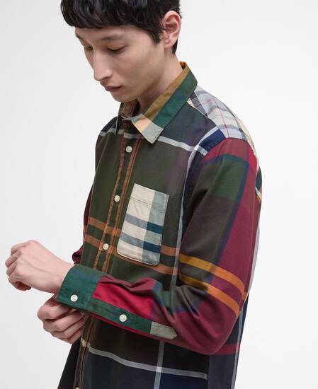 Patchwork Oversized Tartan Shirt Tartan Mix