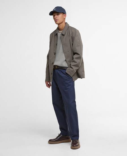 Short Lorden Showerproof Jacket Stone/Navy Check