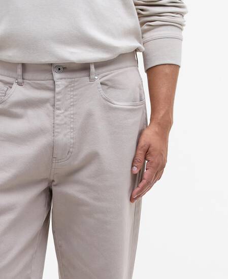 Washed Stretch Regular Trousers Concrete