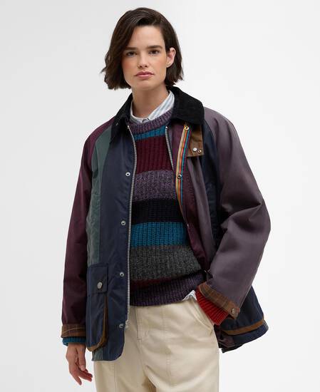 Paul Smith loves Barbour Striped Oversized Bedale Waxed Jacket Stripe
