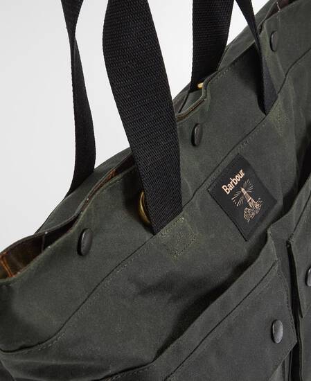 Field Waxed Tote Bag Sage/Classic
